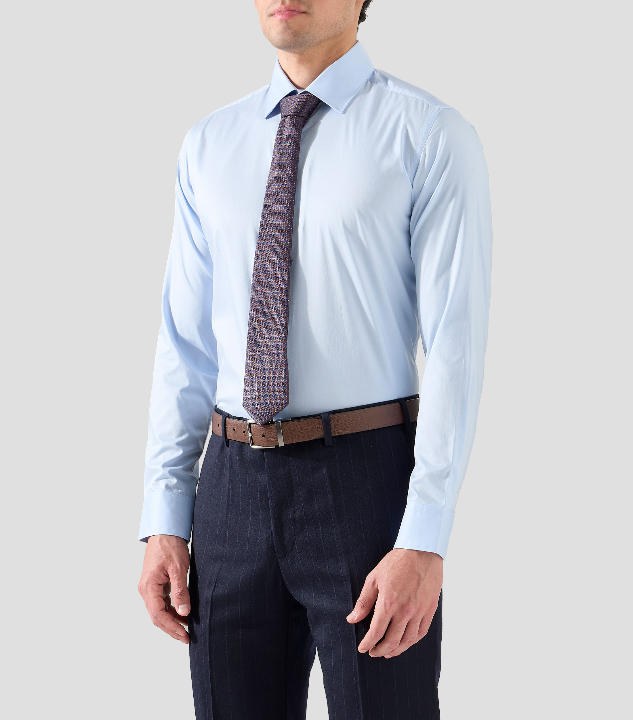 Camisa lisa con manga larga Hombre